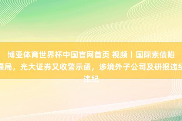 博亚体育世界杯中国官网首页 视频丨国际索债陷僵局，光大证券又收警示函，<a href=