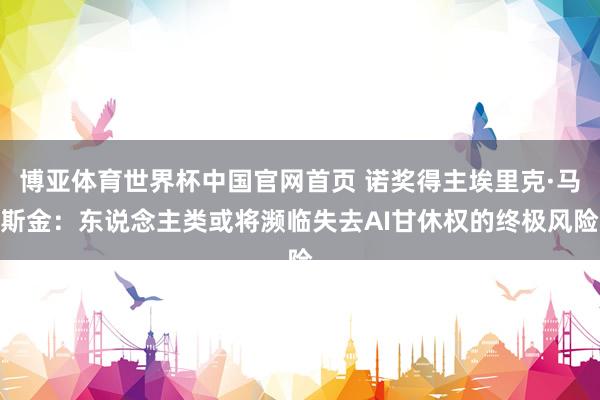 博亚体育世界杯中国官网首页 诺奖得主埃里克·马斯金：东说念主类或将濒临失去AI甘休权的终极风险