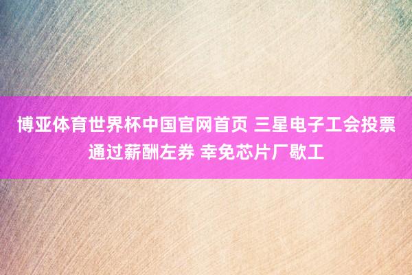 博亚体育世界杯中国官网首页 三星电子工会投票通过薪酬左券 幸免芯片厂歇工