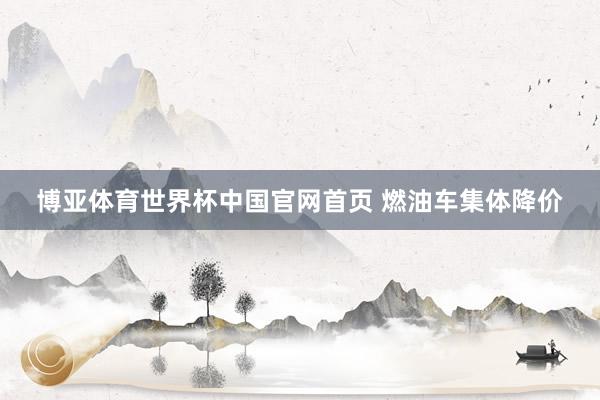 博亚体育世界杯中国官网首页 燃油车集体降价