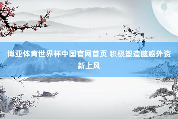 博亚体育世界杯中国官网首页 积极塑造眩惑外资新上风