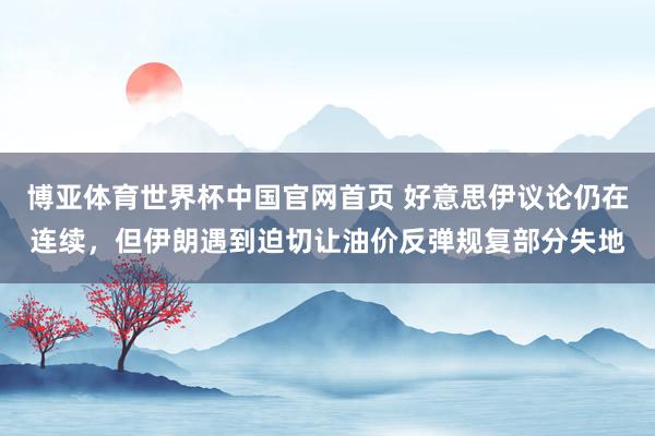 博亚体育世界杯中国官网首页 好意思伊议论仍在连续，但伊朗遇到迫切让油价反弹规复部分失地