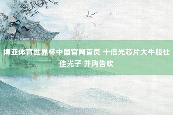 博亚体育世界杯中国官网首页 十倍光芯片大牛股仕佳光子 并购告吹