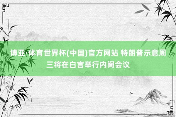 博亚·体育世界杯(中国)官方网站 特朗普示意周三将在白宫举行内阁会议