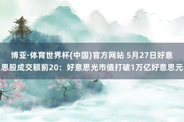 博亚·体育世界杯(中国)官方网站 5月27日好意思股成交额前20：好意思光市值打破1万亿好意思元