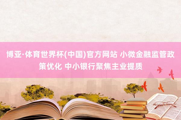 博亚·体育世界杯(中国)官方网站 小微金融监管政策优化 中小银行聚焦主业提质