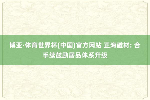 博亚·体育世界杯(中国)官方网站 正海磁材: 合手续鼓励居品体系升级