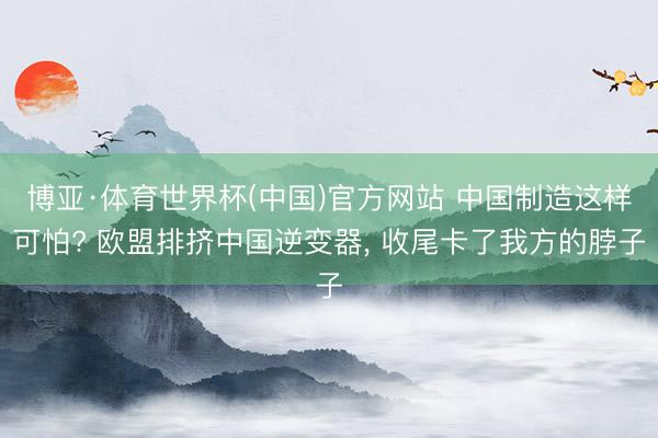 博亚·体育世界杯(中国)官方网站 中国制造这样可怕? 欧盟排挤中国逆变器, 收尾卡了我方的脖子