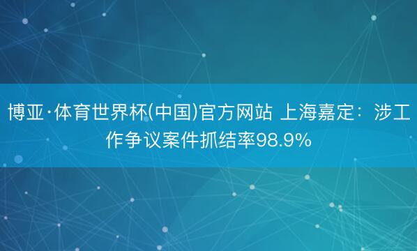 博亚·体育世界杯(中国)官方网站 上海嘉定：涉工作争议案件抓结率98.9%